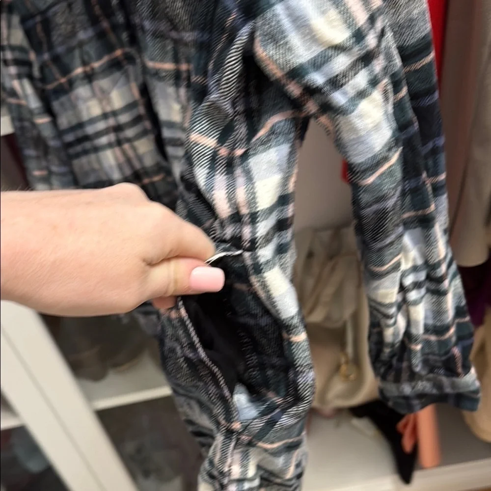 Madewell Green and Pink Plaid Shirt with Pockets - Picture 5 of 6
